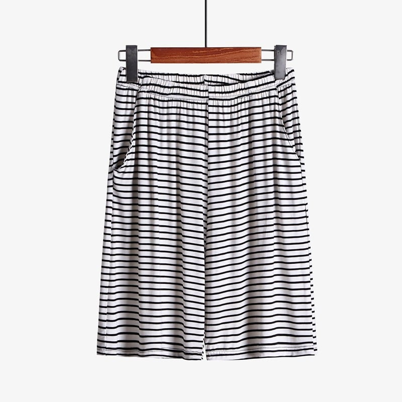 Plus Size Striped Loose Fitting Loungewear Shorts L-4XL