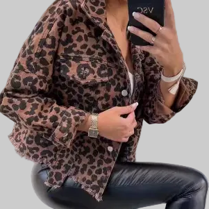 Leopard Print Denim Jacket