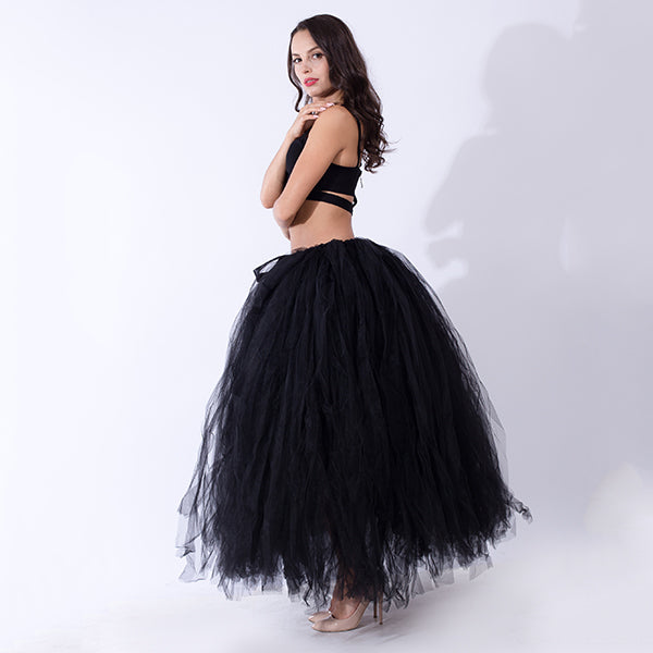 Layered Tulle Ball Skirt with Satin Bow in Black β One Size | The Pretty Pistol