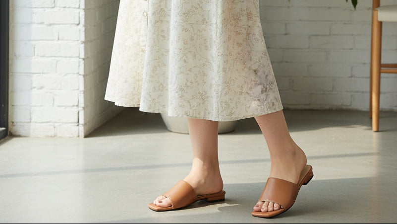 Plus Size Solid Color Square Toe Thick Heel Sandals