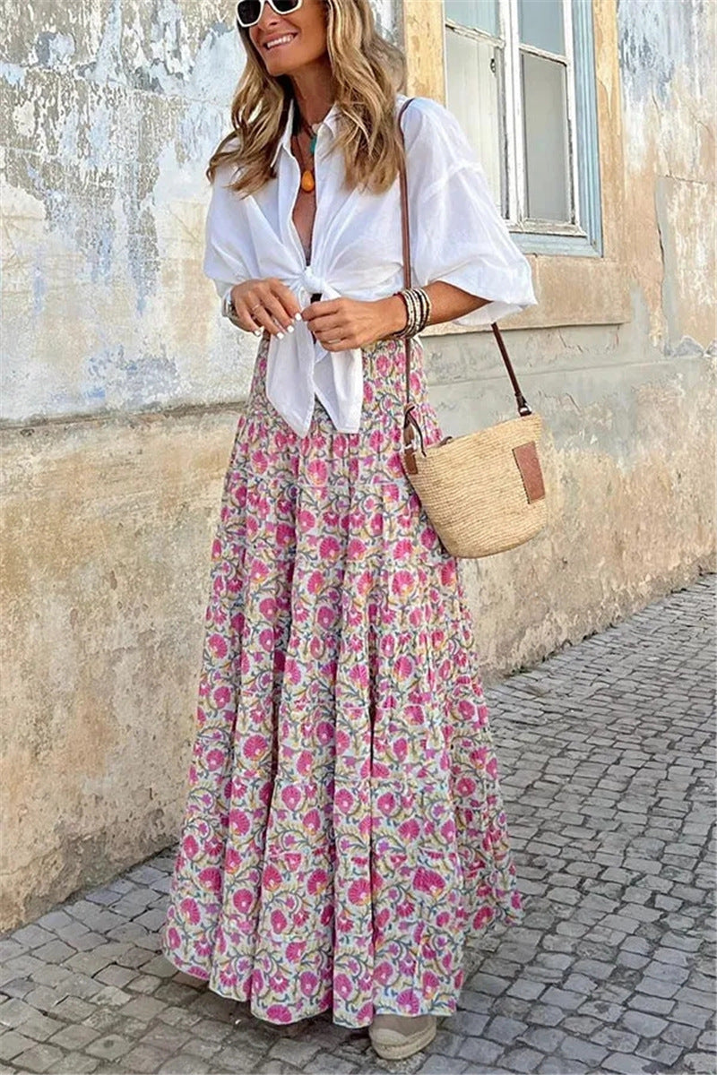 High-Waisted Printed Skirt for Women up to 3XL