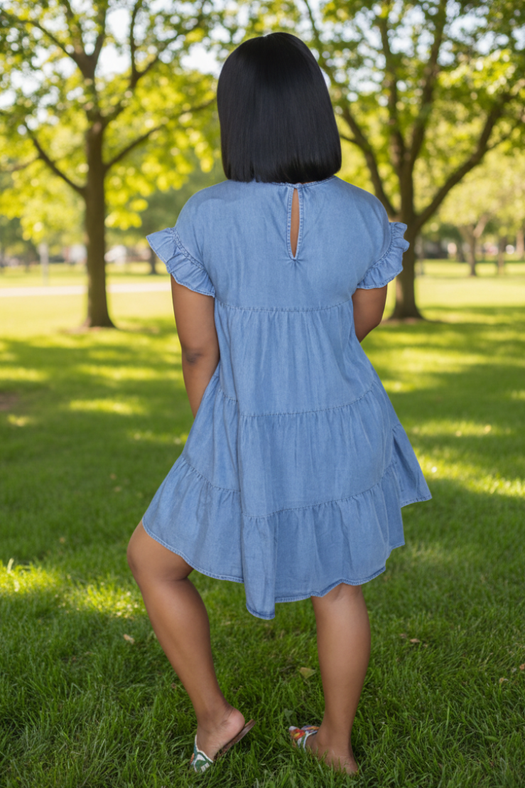 Plus Size Casual Denim Dress for Women
