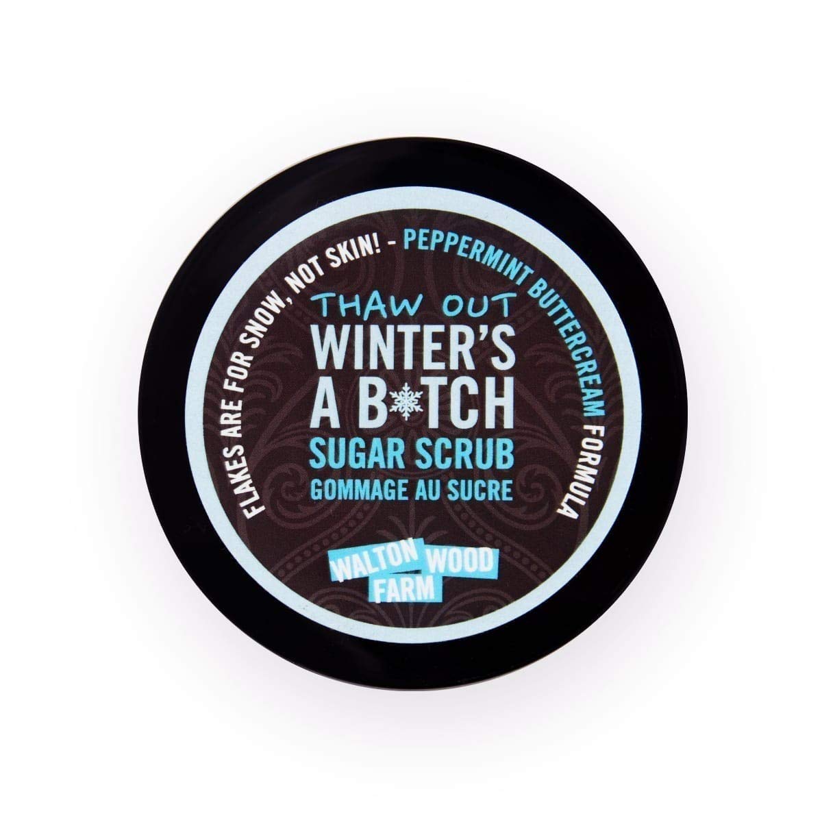 Walton Wood Farm Sugar Scrub (Winters A Btch) Peppermint Buttercream Formula Vegan-Friendly and Paraben-Free 8 oz