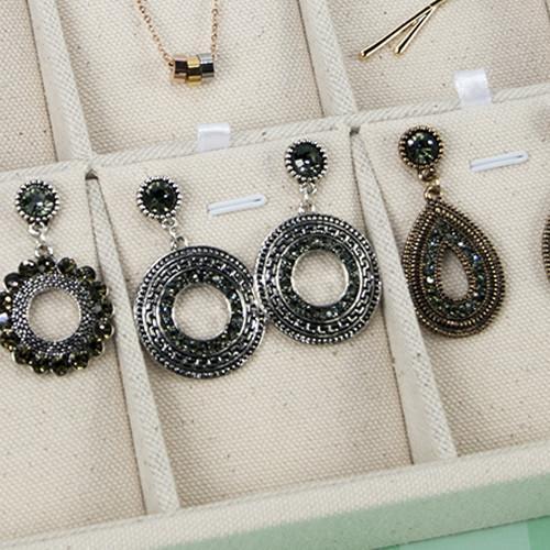 Olive Crystal Vintage Earrings