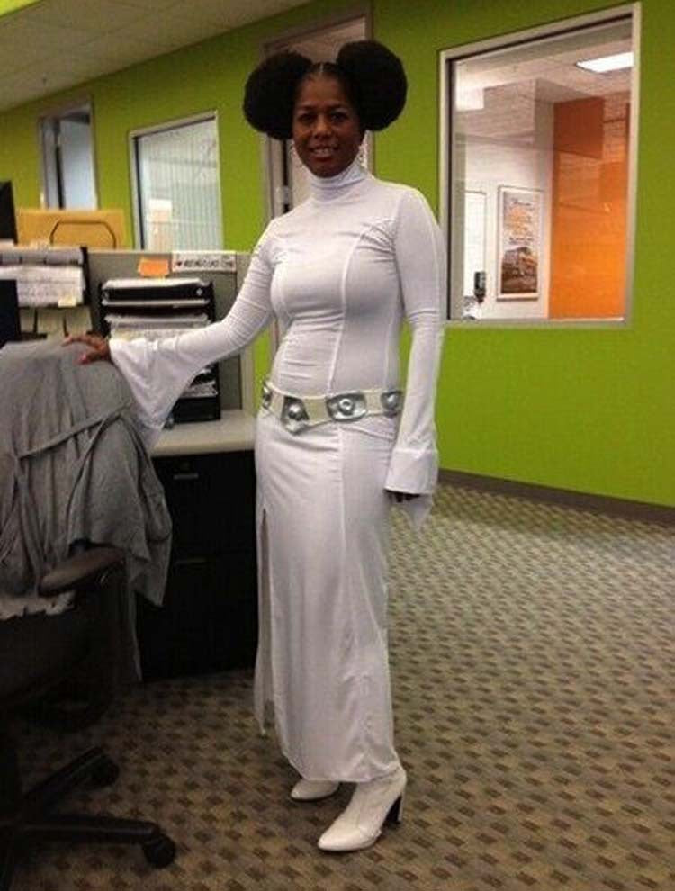 Star Wars Princess Leia White Dress Cosplay Costume up to 3XL