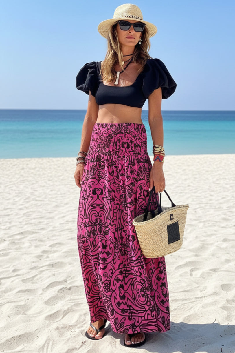 High-Waisted Printed Skirt for Women up to 3XL