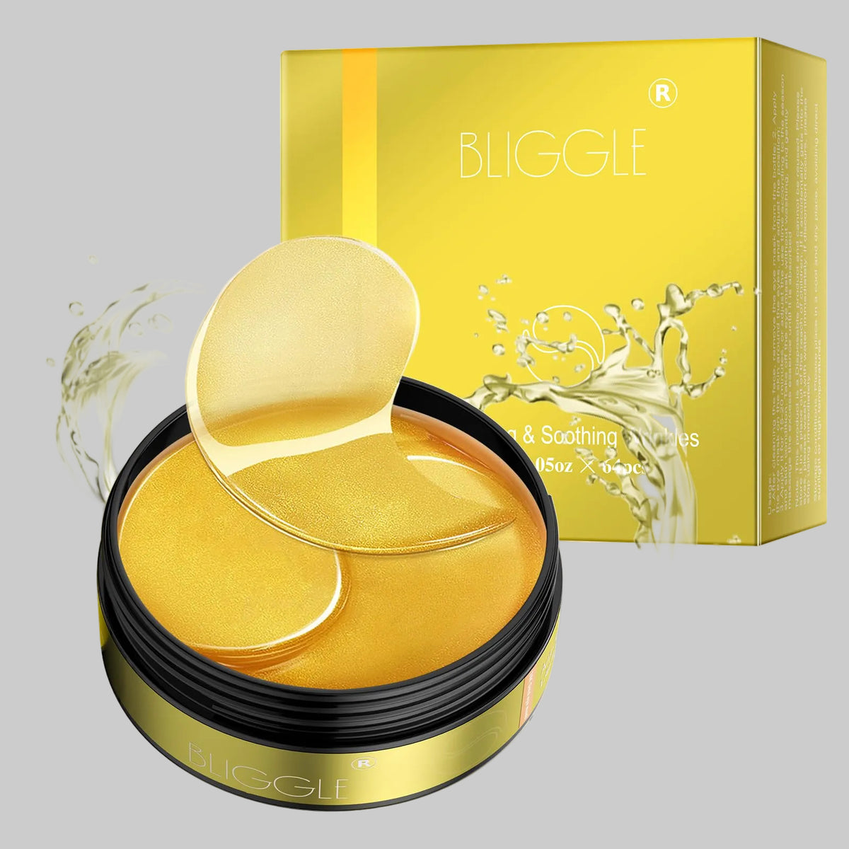 24K Gold Under Eye Patches with Hyaluronic Acid, Collagen & Aloe Vera – 64 Pcs, Reduces Puffiness & Dark Circles | The Pretty Pistol