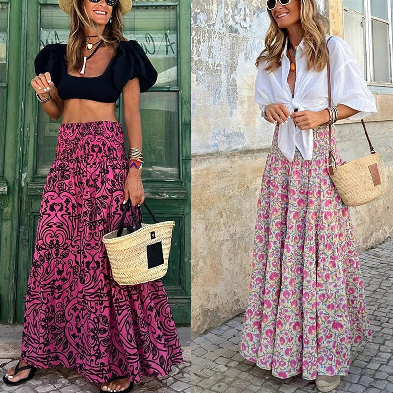 High-Waisted Printed Skirt for Women up to 3XL