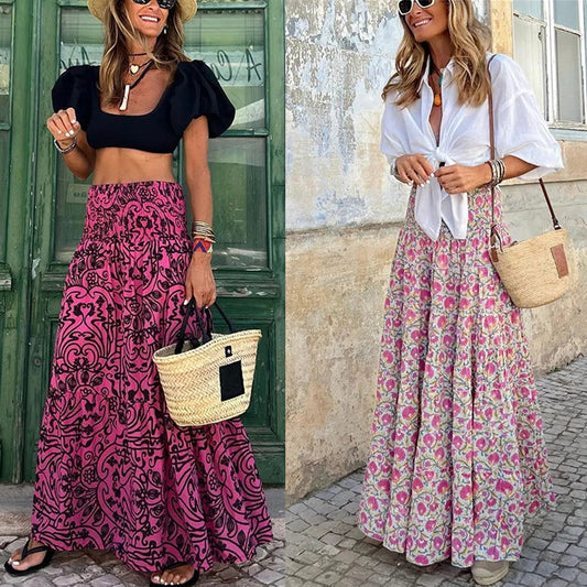 High-Waisted Printed Skirt for Women up to 3XL