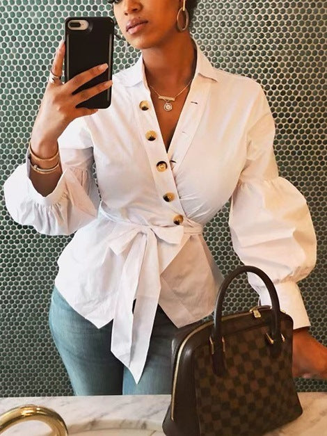 Lantern Sleeve Blouse for Women