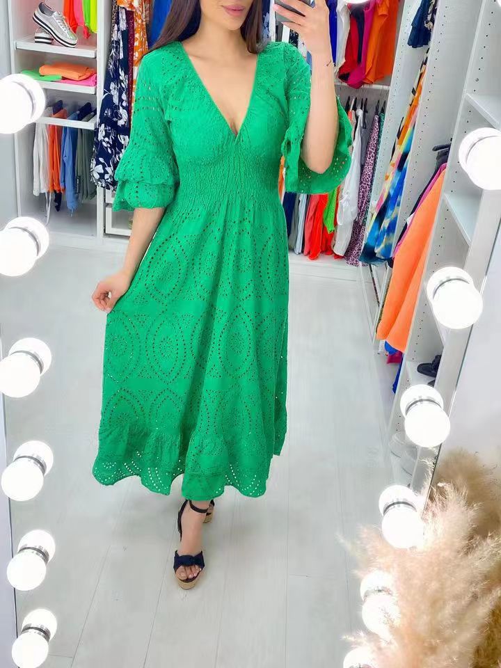 Women's High Waist Embroidered Dress for Parties S-5XL