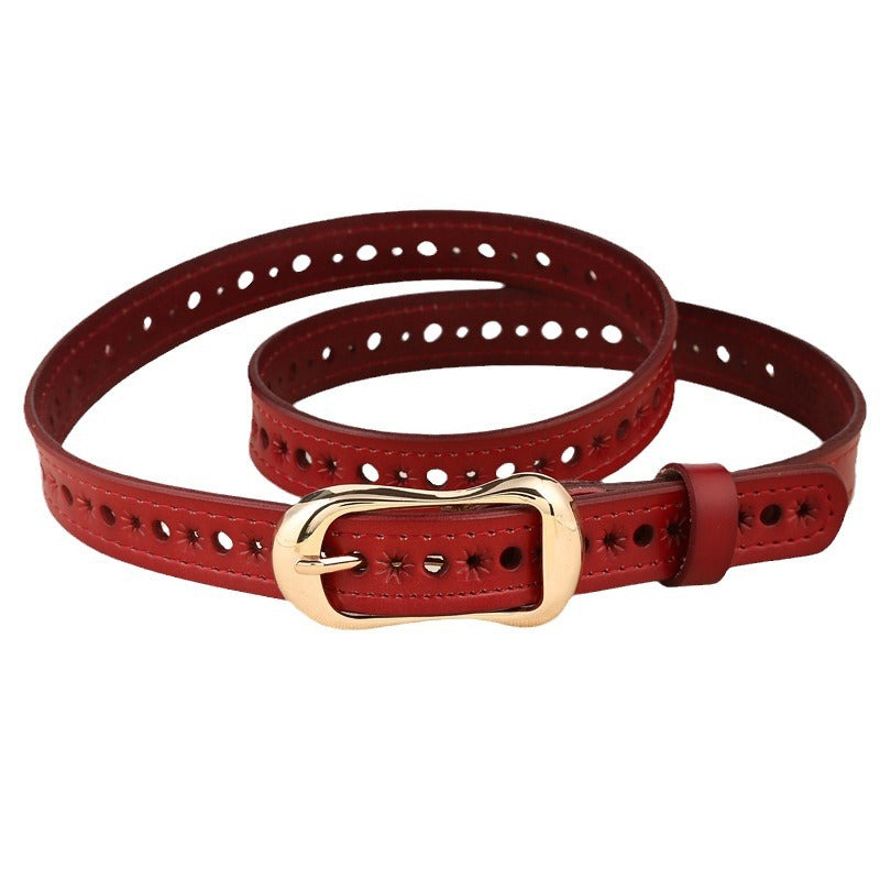New Women's Genuine Leather Buckle Belt - Casual Design