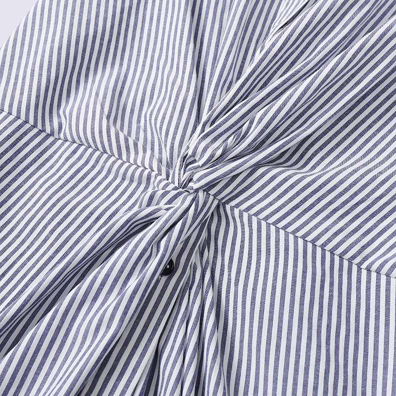 Summer Breeze Cotton Striped Shirt Dress