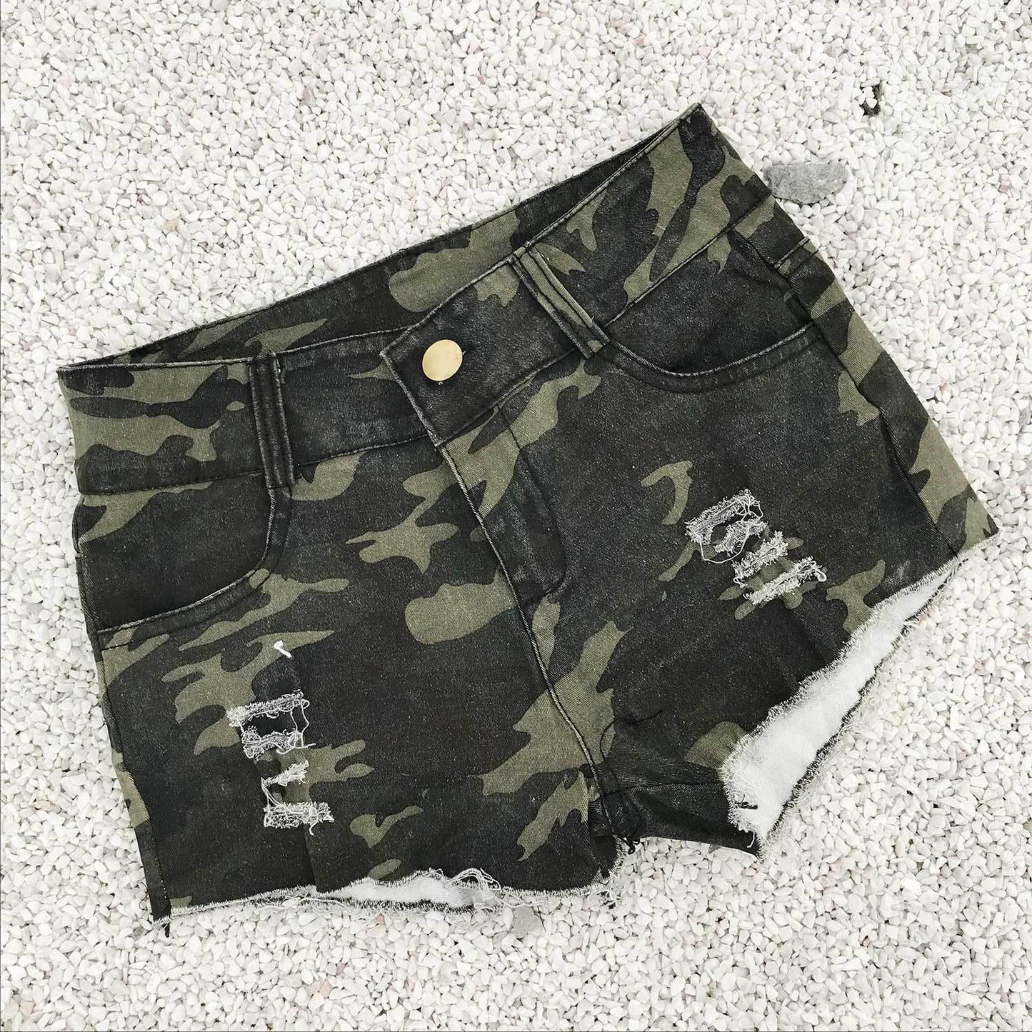 High Waist Ripped Denim Shorts for Women up to 2XL