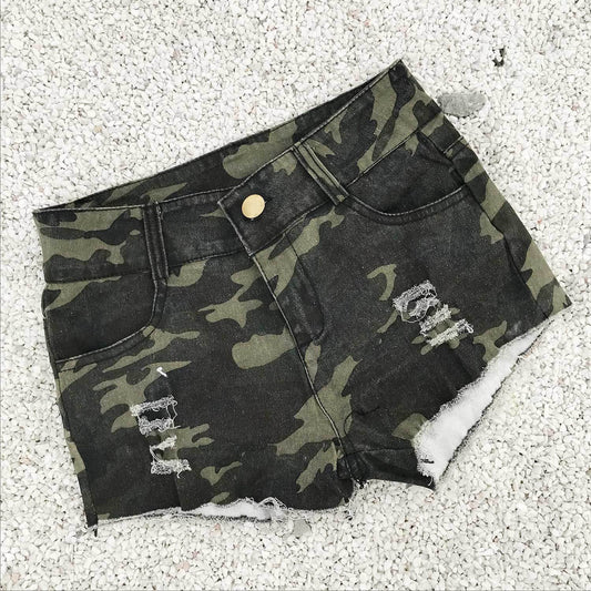 High Waist Ripped Denim Shorts for Women up to 2XL