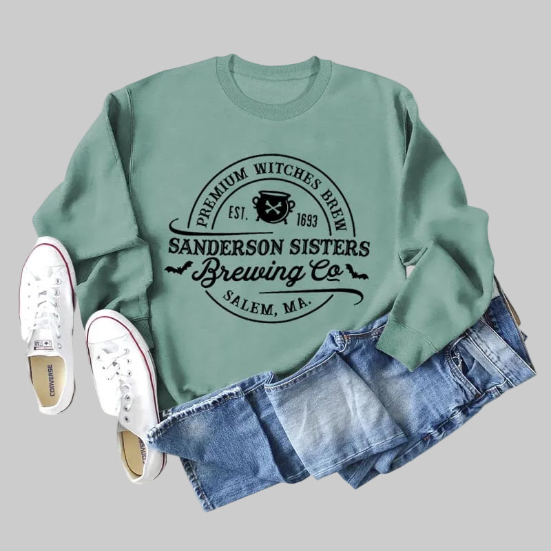 Women’s relaxed cotton letter graphic long sleeve tee in Mint Green from The Pretty Pistol