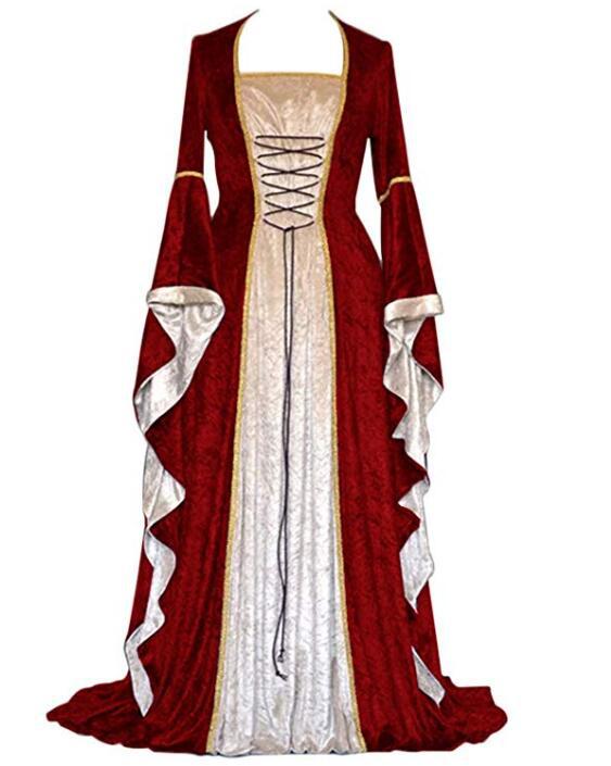 Medieval Costume - European Court Velvet Dress up to 3XL