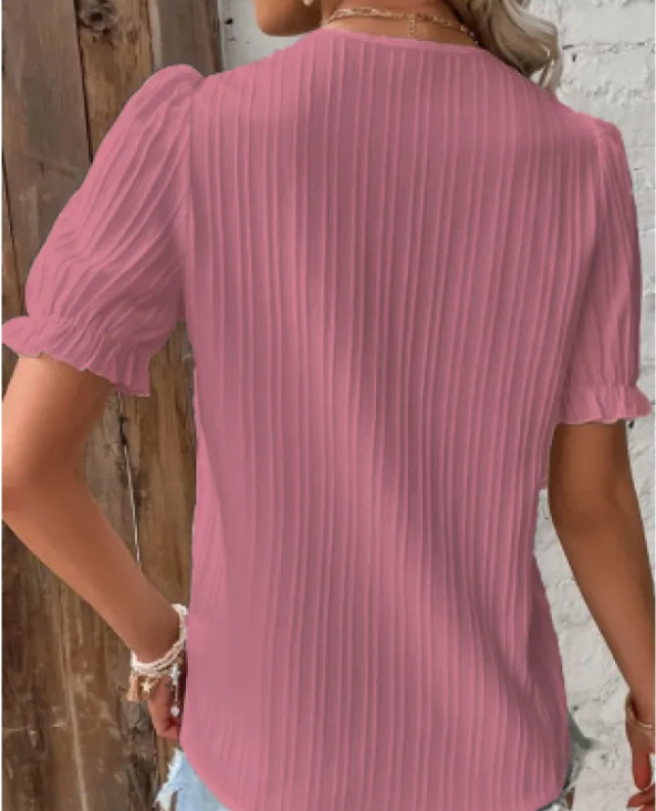 Lace-Trimmed Princess Sleeve Blouse up to 5XL