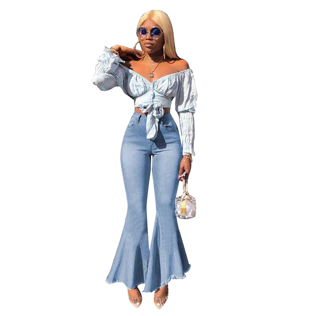 High Stretch Denim Flared Jeans for Women up to 3XL