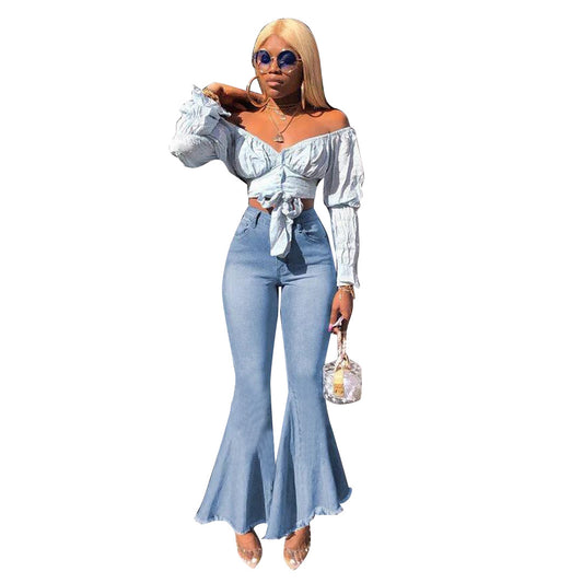 High Stretch Denim Flared Jeans for Women up to 3XL