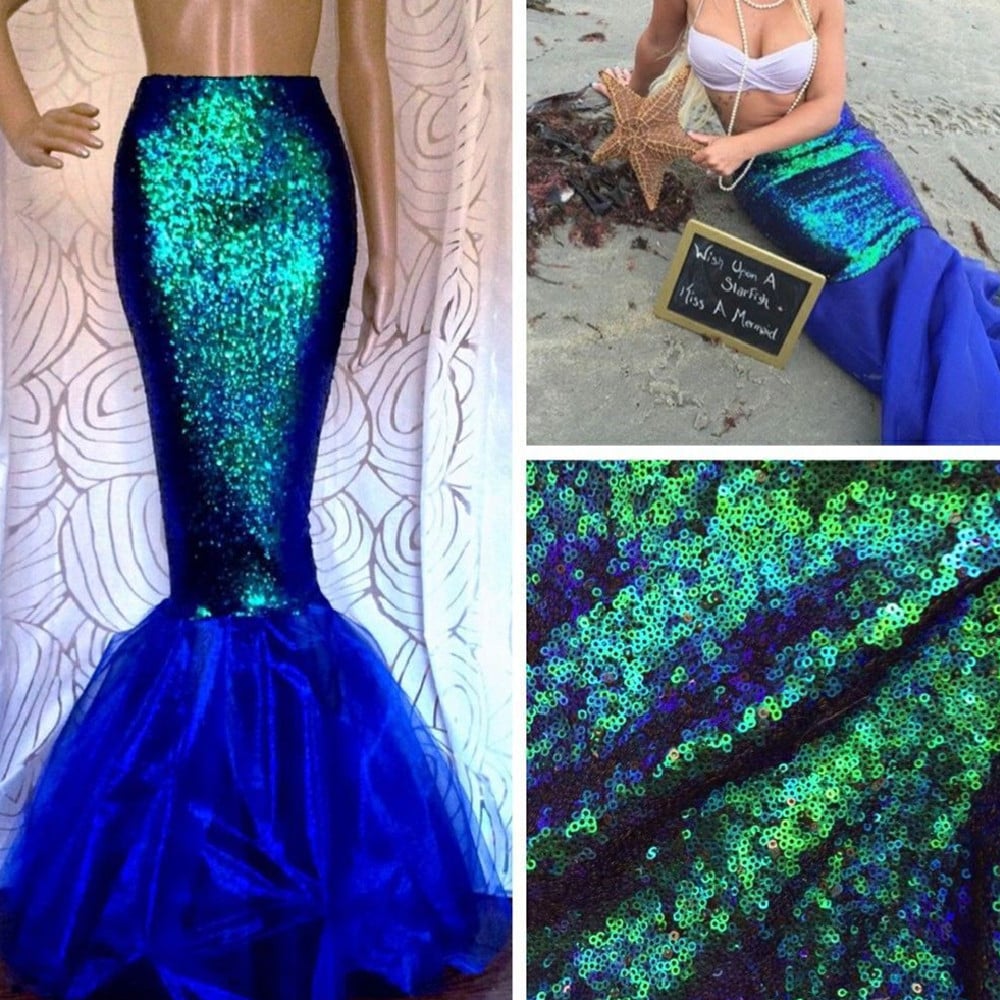 Mermaid Half Body Fishtail Halloween Cosplay Costume