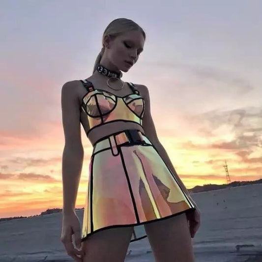 Two-Piece Laser Rock and Roll Costume Set
