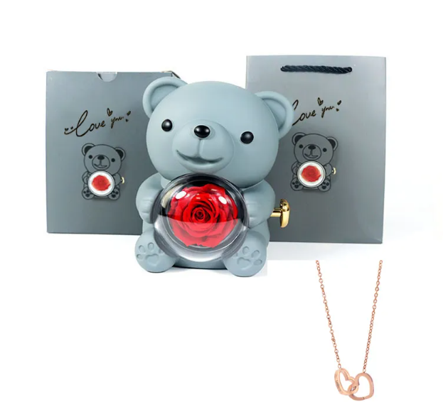 Double Heart Necklace with Gift Box