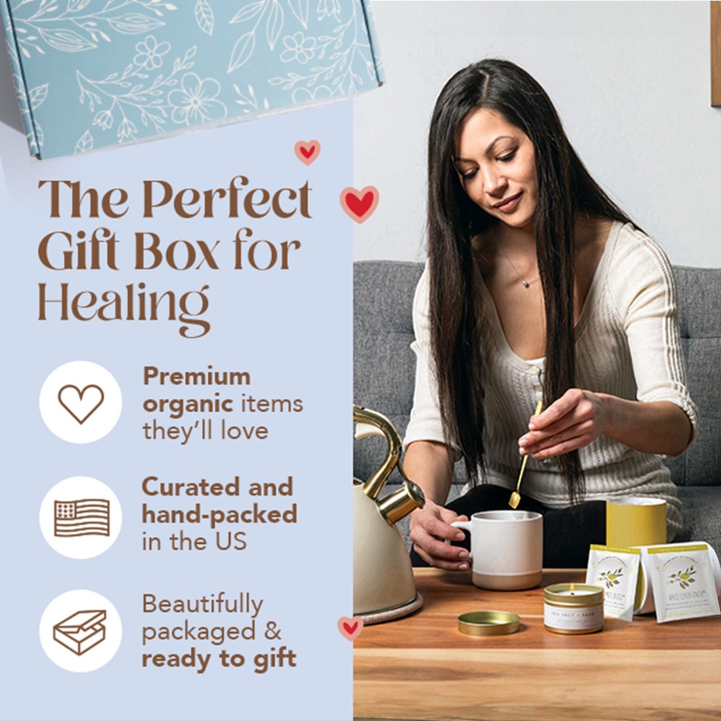 Unboxme Mini Healer Spa Gift Basket for Women Self Care Gift Box Wellness Care Package with Card Relaxation Gift for Birthday or Get Well Soon