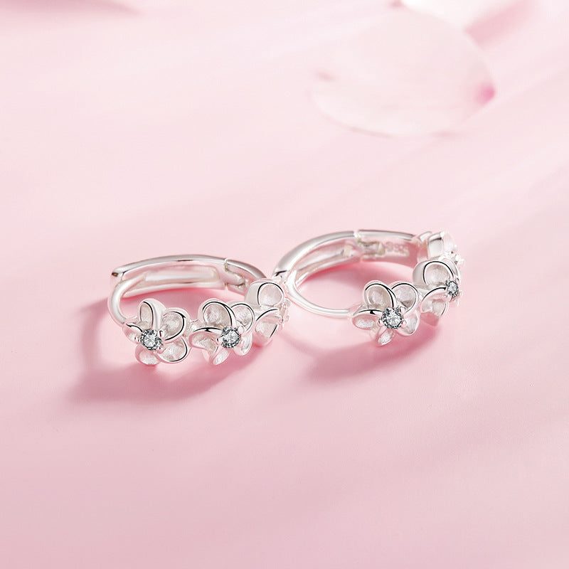 Fashionable Flower Earrings with Diamond Accents