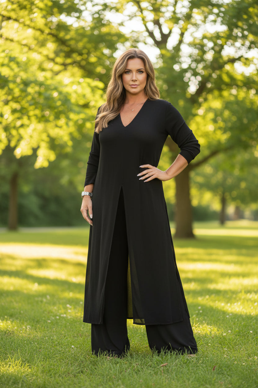 Lenka® Women's Two-Piece Set with Long Top and Pants