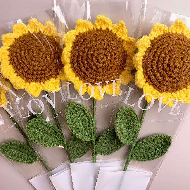 Hand-Knitted Sunflowers for Teachers and Birthdays