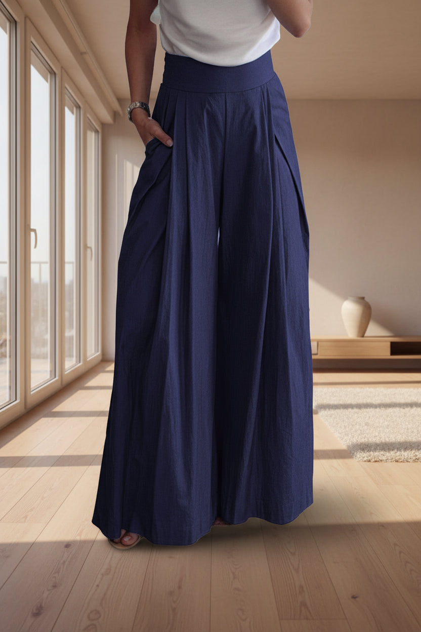 Personalized High Waist Solid Color Pants with Pockets up to 5XL