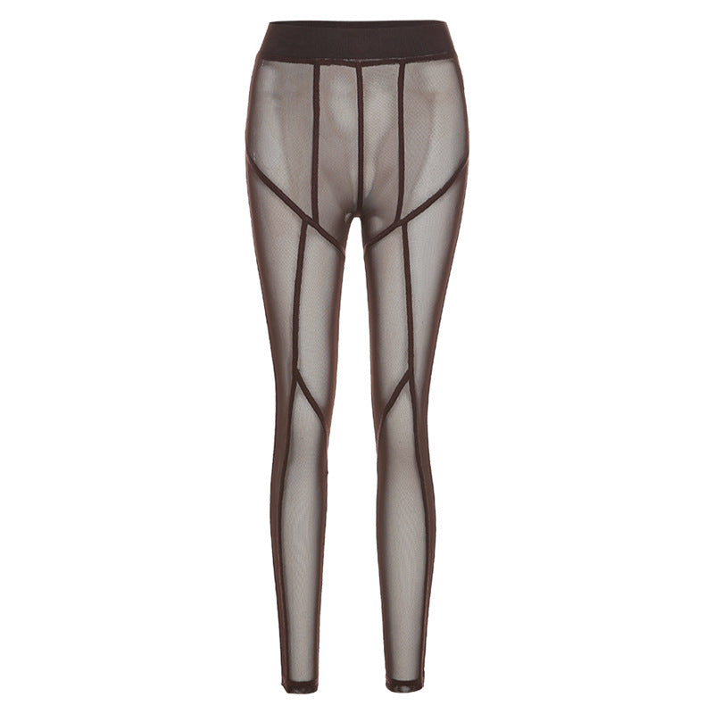 High Waist Breathable See-through Mesh Leggings
