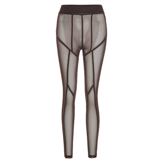 High Waist Breathable See-through Mesh Leggings