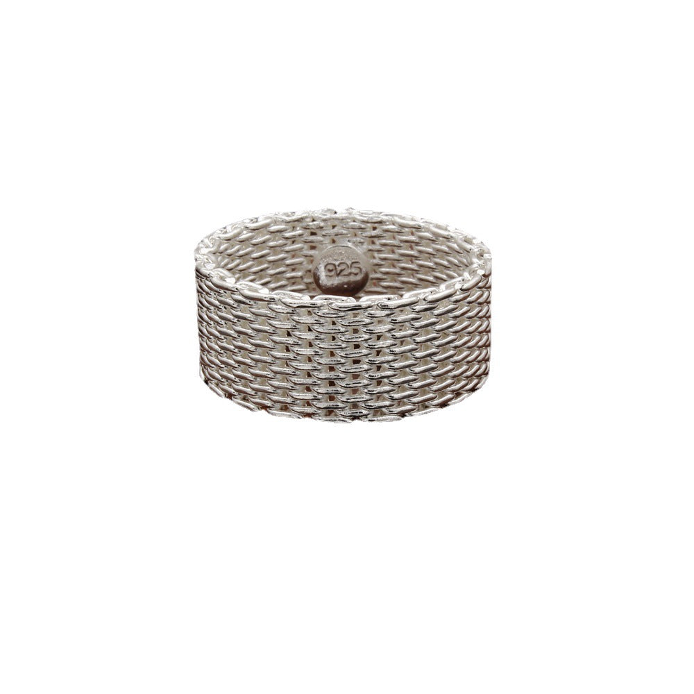 Elegant Silver Mesh Ring