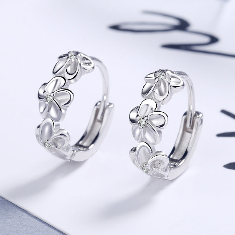Fashionable Flower Earrings with Diamond Accents