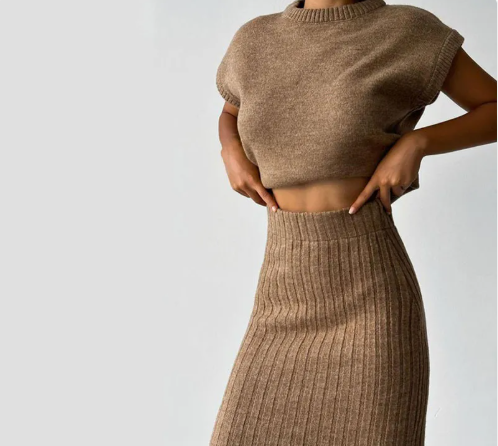 Modern Sleeveless Top and Maxi Skirt Set