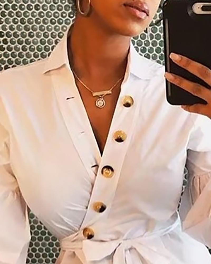 Lantern Sleeve Blouse for Women