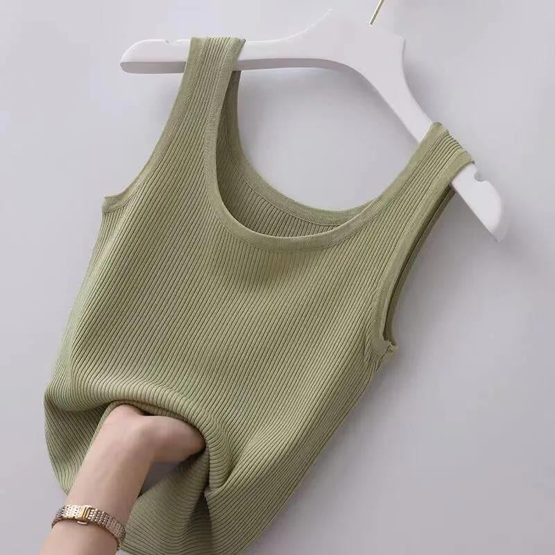 Summer Knitted Sleeveless Women's Slim Tank