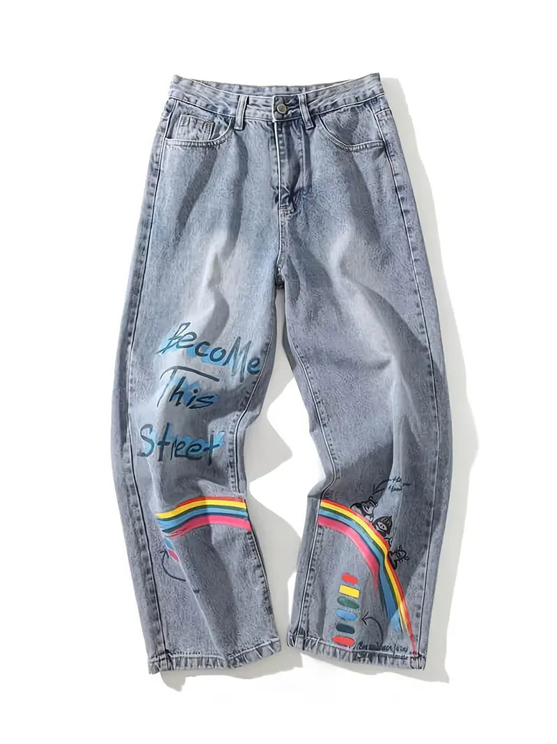 Women's Loose Fit Wide Leg Denim Jeans with Pockets