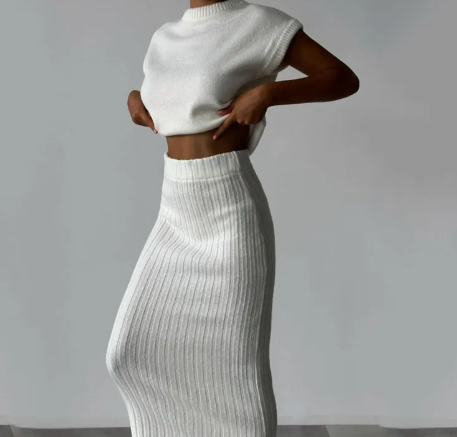 Modern Sleeveless Top and Maxi Skirt Set