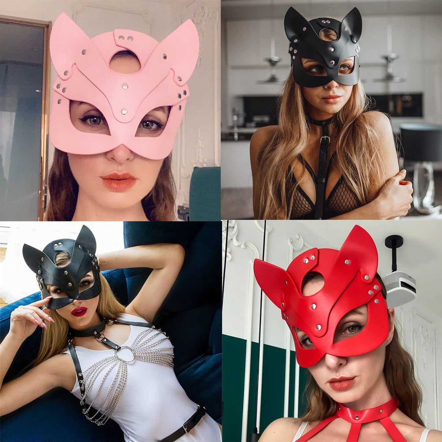 Wholesale Leather Cat Mask - Cute Costume Accessory