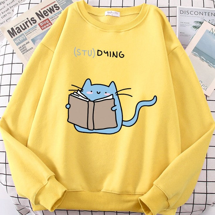 Casual Cartoon Printed Long-sleeved Pullover Sweater