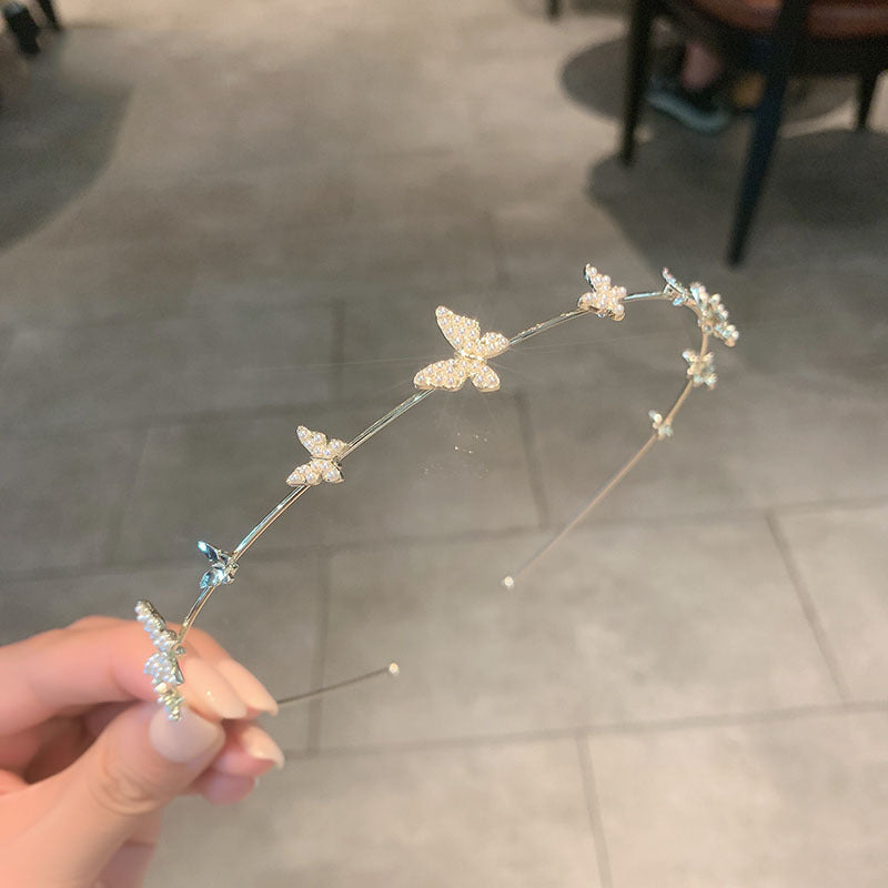 Exquisite Pearl Butterfly High-End Feminine Headband