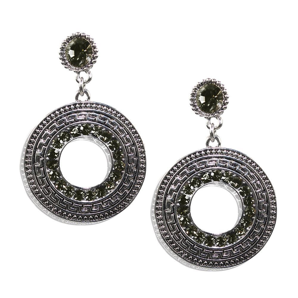 Olive Crystal Vintage Earrings