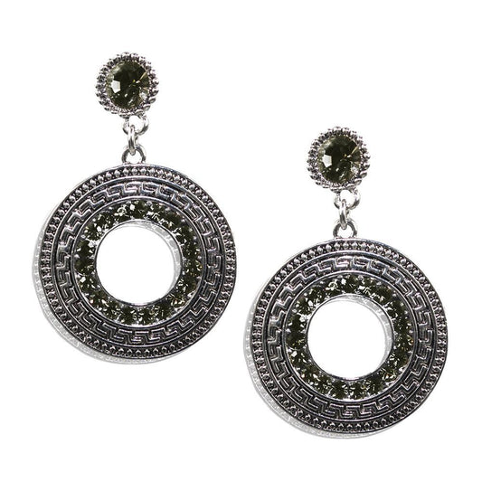 Olive Crystal Vintage Earrings