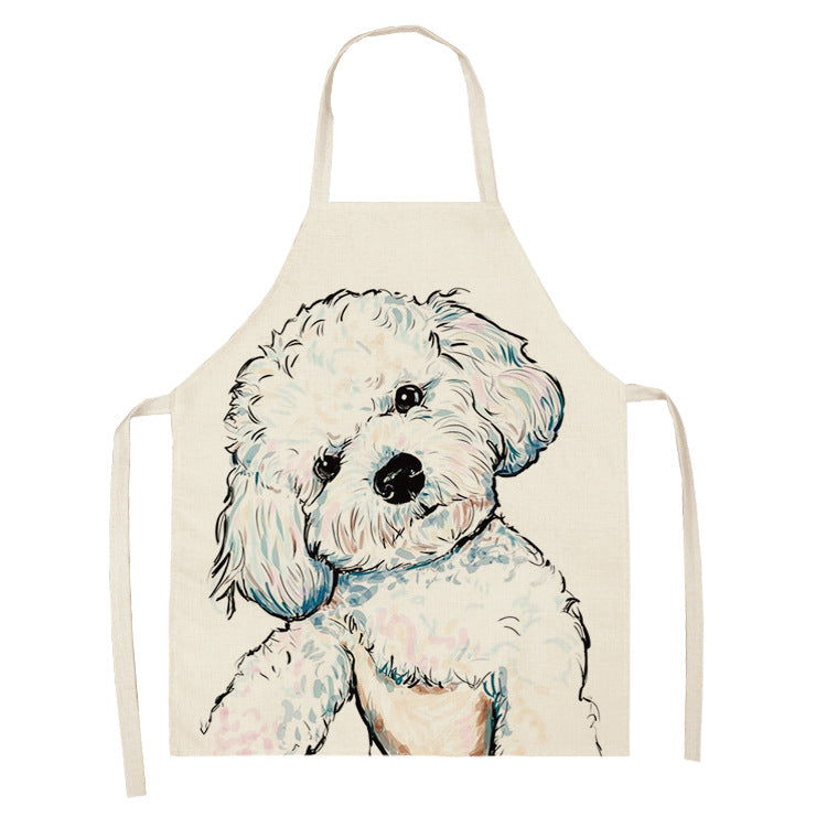 Nordic Polyester Dog Print Apron for Adults