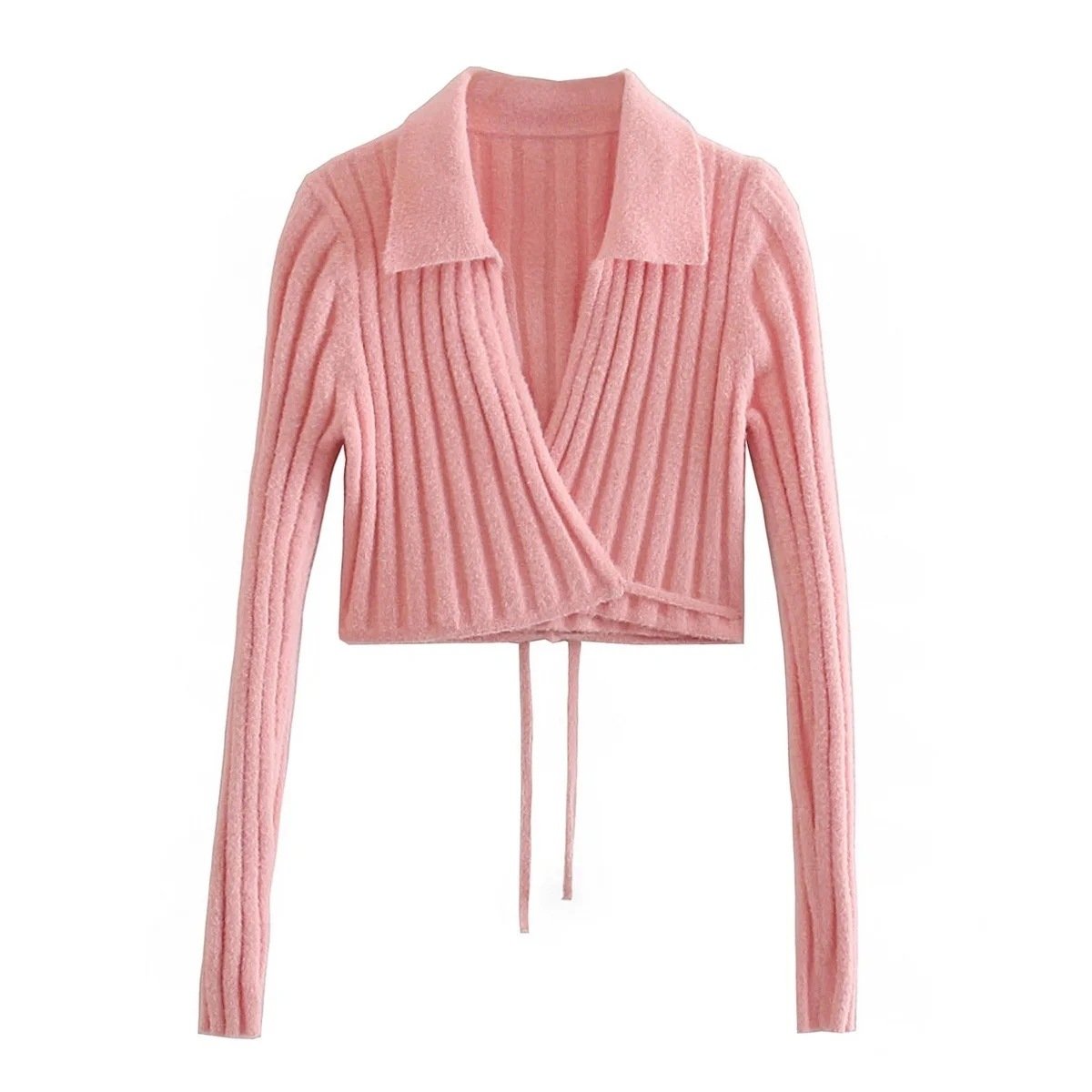 Spring Knit V-Neck Tie Cardigan