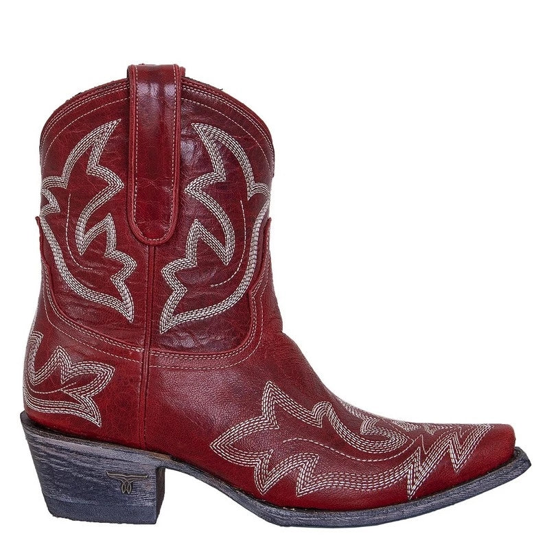 Embroidered Pointed Toe Short Boots