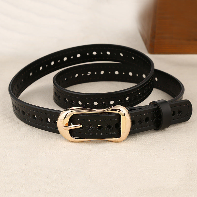 New Women's Genuine Leather Buckle Belt - Casual Design